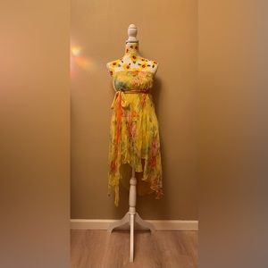 Rene Derhy yellow floral boho dress
